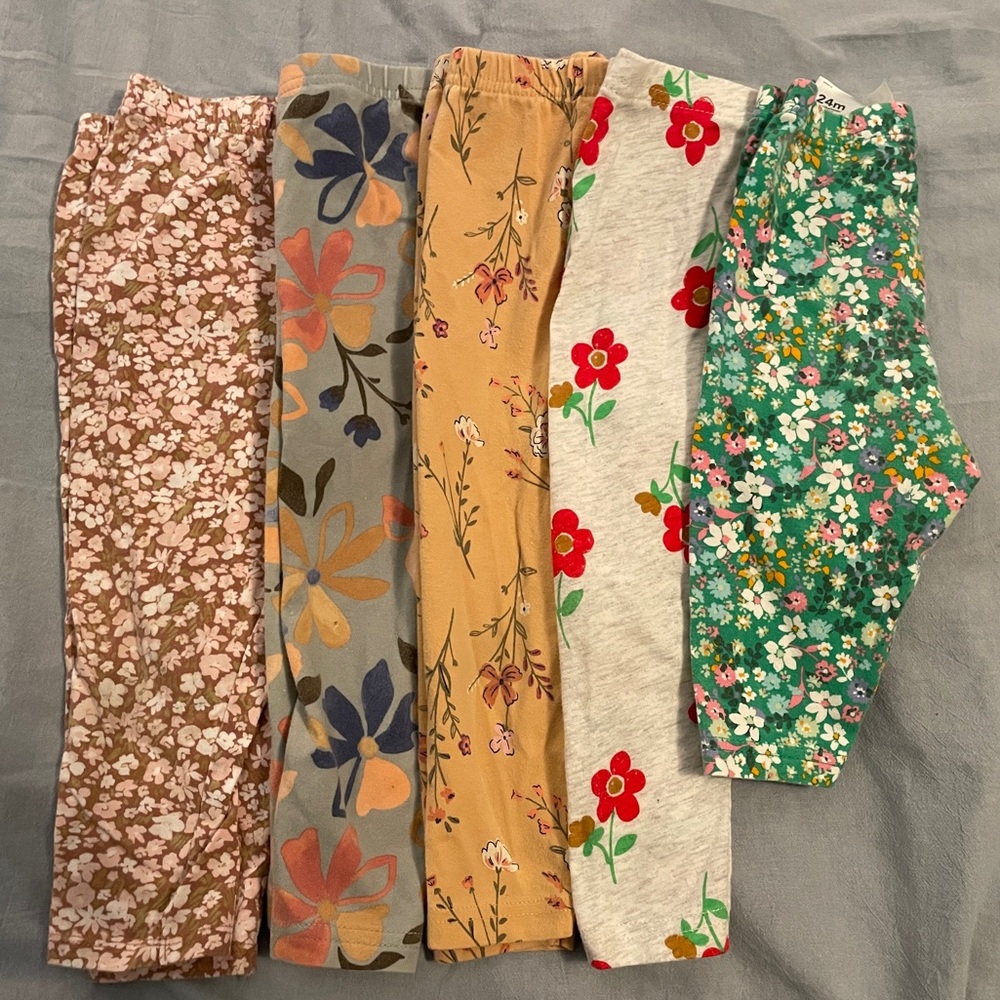 5 Pairs Girls Leggings - 24 Months